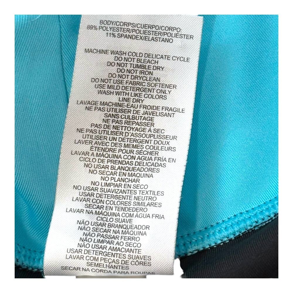 Adidas Cropped Athletic Pants - Medium - Black & Teal - Yoga Gym Active Leggings - Picture 10 of 11